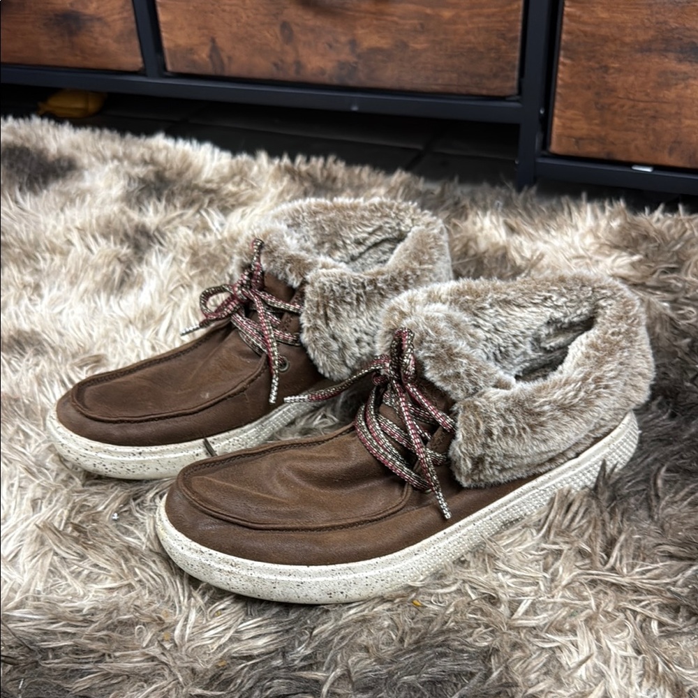 BOBS from Skechers Brown Faux Fur Lined Loafers